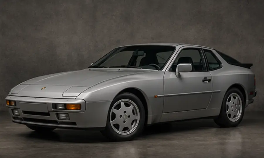 Porsche 944 transaxle-coupé in driekwartaanzicht